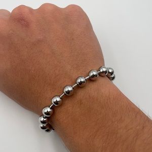 Stainless steel silver Dog Tag bracelet